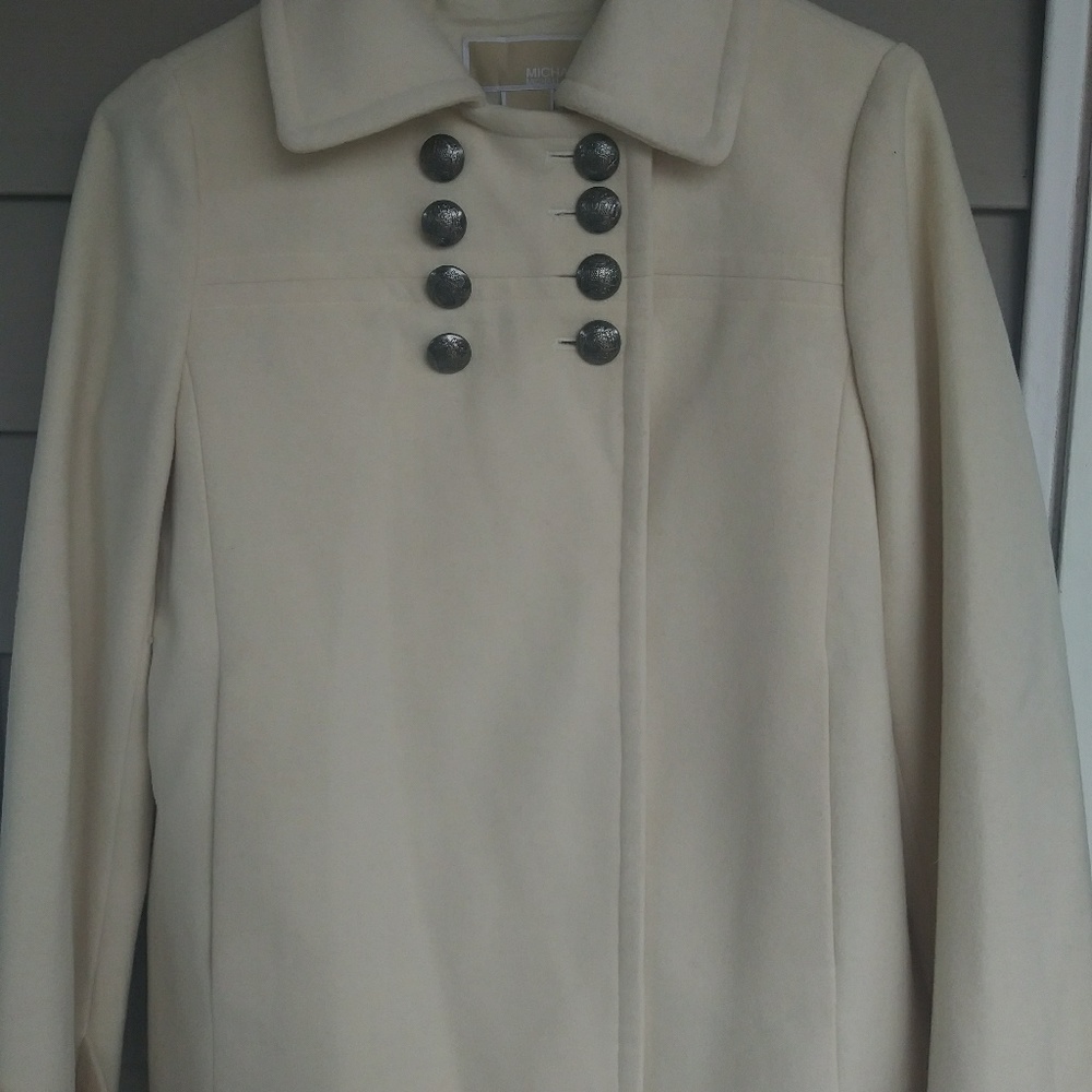 Michael Kors women's beige wool coat size 4.